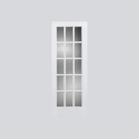 Clear Flat Glass Woodbar French Door