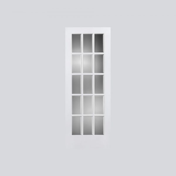 Clear Flat Glass Woodbar French Door